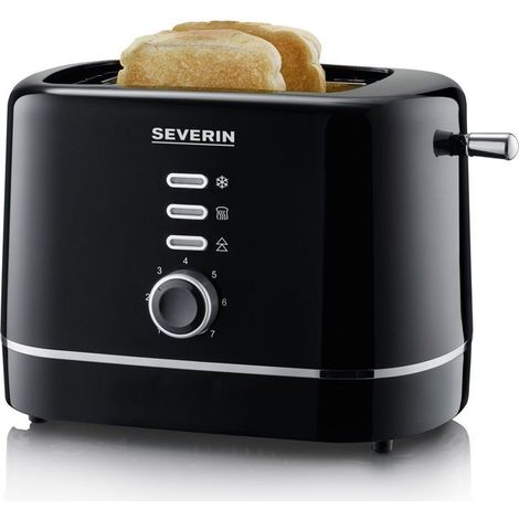 Tostadora automática compacta - SEVERIN - AT4321 - 850 W - 2 ranuras para hasta 2 rebanadas - ajuste de dorado - Negro (1/5)