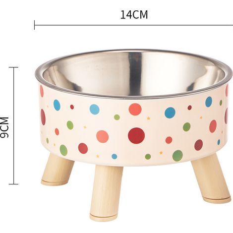 Gamelle haute pour animaux de compagnie, revêtement intérieur en acier inoxydable, bol antidérapant, convient aux chats et aux chiens