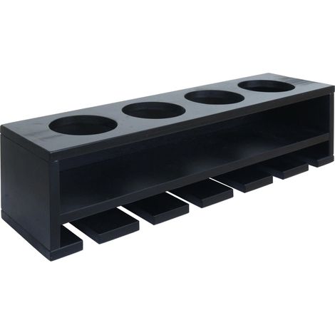 Botellero de pared para bar con soporte para botellas y copas admite 4 botellas y 6 copas 12 × 48 × 12 cm madera negra 040009090 (1/5)