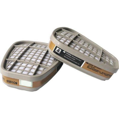 Cartouche Filtre Gaz 6001 Réutilisable, Paire de 2 Filtres Chimiques pour Masque 6800 7502 6200 (1/5)