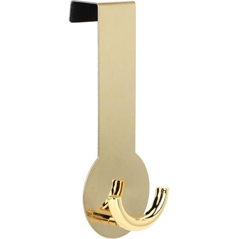 Gancho de acero inoxidable para puerta, perchero y toallero para puertas y armarios estándar (dorado)