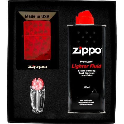 Coffret briquet Zippo, motif flamme rouge pomme d'amour, cadeau n° 1