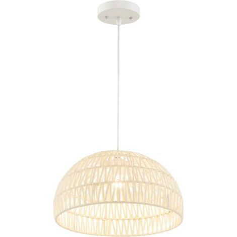 Paper Pendant Light Fixture Round Ceiling Light w/ Adjustable Hanging Rope E27 (1/5)