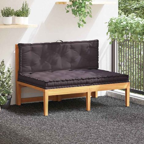 vidaXL Coussins de plancher de palette lot de 2 Coton Anthracite (1/5)