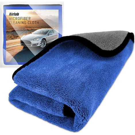 XXL Mikrofaser Trockentuch Auto 90x60 cm, Saugstark & Lackschonend, Blau & Grau (1/5)