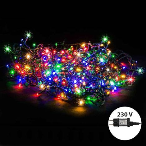 300 LED Guirlande électrique multicolore, 32 m, 8 modes d'éclairage, étanche IP44, pour intérieur et extérieur (1/2)