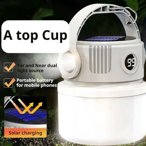 Lampes solaires LED rechargeables USB multifonctions pour camping, portables et d'extérieur D3P7 (1/5)