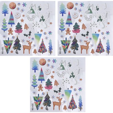 3er-Set Weihnachtsfensteraufkleber, Weihnachtsdekoration für Wohnzimmer, statische Schaufensterdekoration (1/5)