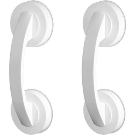 Manilla de puerta de 2 piezas con ventosa - Tamaño grande, blanca
