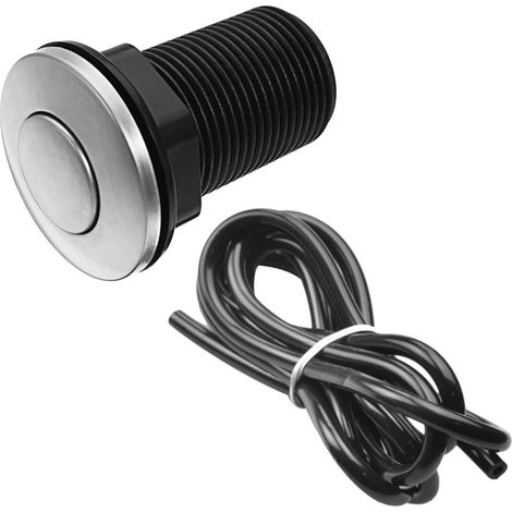 Bouton pneumatique, 32mm, inox, noir, pour broyeur de déchets (1/5)