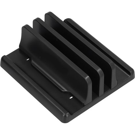 Support vertical en plastique pour ordinateur portable, étagère de rangement de bureau, accessoires pour ordinateur portable, double ouverture (1/5)