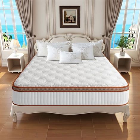 Matelas 140x200 cm Premium - Épaisseur 26 cm - Blue Latex - Hybride en Mousse à mémoire de Forme à Ressorts ensachés - Ergonomique (1/5)