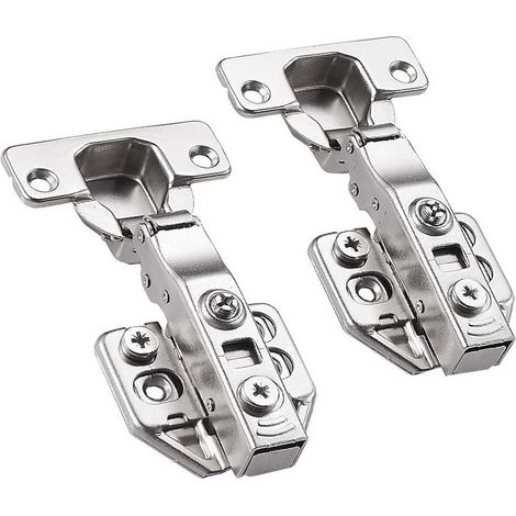 Bisagras de cierre suave para armarios de 35 mm, bisagras de puerta de armario de superposición total de 110 grados con tornillos de instalación, 1 par (2 piezas) (1/5)