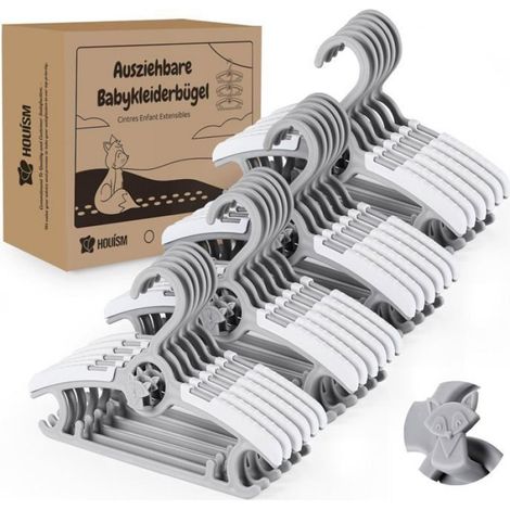 Cintres extensibles pour enfants - - Lot de 24 pièces - Extensibles de 26,5 à 36,5 cm (1/5)