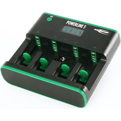 CARICABATTERIA POWERLINE 5 ZERO WATT ANSMANN per batterie Micro AAA, Mignon AA, Baby C, Mono D e 9V (1/3)
