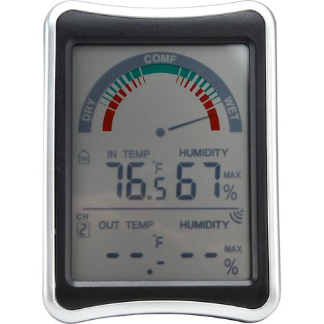 Drahtloses digitales Thermometer und Hygrometer zur Messung von Temperatur und Luftfeuchtigkeit in Innenräumen -50 bis 70 Grad Celsius, relative Luftfeuchtigkeit 20 % bis 99 % (1/5)