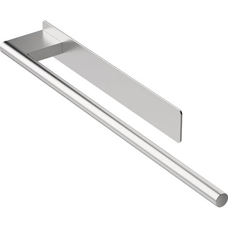 Porte Serviette Salle de Bain sans Perçage, Porte-Serviettes Mural en INOX, Adhésif 3M, 39 CM, Argent (1/5)