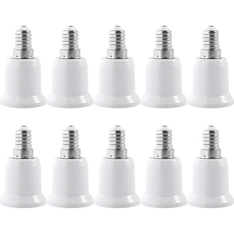 Adaptateur E14 vers E27, 10 Pièces, Blanc (1/5)