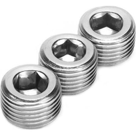 3 pièces 1/2in NPT tuyau bouchon mle filetage raccord interne filetage hexagonal connecteur voiture accessoires (1/4)