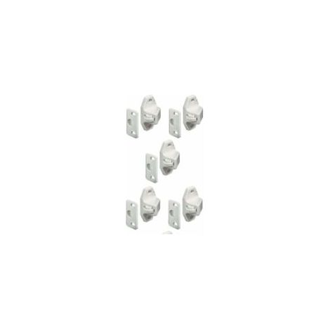 5x Chiusura a rullo universale bianca con piastra di fissaggio a vite per mobili, porte, armadi, cucina, bagno - Crezuo