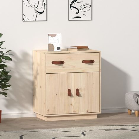 Sideboard 65,5x40x75 cm Massivholz Kiefer - Holz Sideboard - Massives Kiefernholz - Wohnzimmer Möbel - Sideboard Mit Tür - Regal