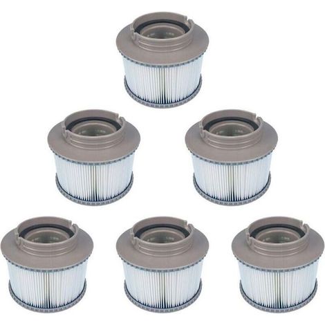Filtri sostituibili per piscine idromassaggio - Confezione da 6 - Compatibili con MSPA - FD2089 - Diametro 11,5 cm - Diametro sfiato 8,6 cm (1/4)