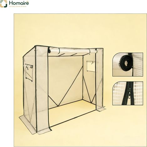 Gewächshaus in Weiß mit Regalen 200 x 77 x 169 cm HOMAIRE (1/5)