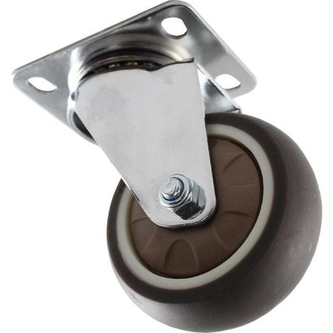RUEDAS ALEX rueda giratora placa 10clr60cp-pgib goma gris eje bolas (1/2)