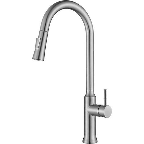 Robinet cuisine avec douchette extensible,Mitigeur cuisine monobloc 360° rotatif, robinet inox moderne, 2 types de jets, robinet extensible pour évier de cuisine