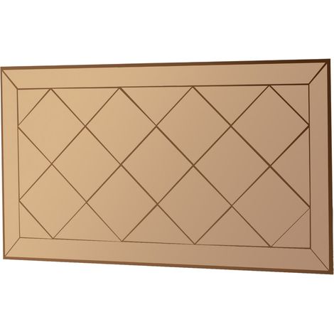 Specchio Sormano, Dettagli Geometrici, Forma Rettangolare, Colore Struttura Trasparente, 60x120h cm Marrone Bronzo