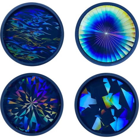 Moule En Silicone Pour Sous-Verre - Motif Flocon De Neige Holographique - DIY Résine Époxy - Diamètre 9,5 Cm - 1 Pièce (1/5)