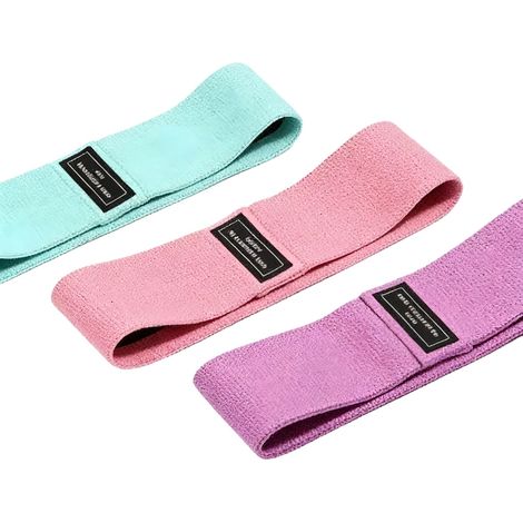 Bandas de resistencia para caderas, tejido resistente, agarre antideslizante, color mejorado, 3 unidades. (1/2)