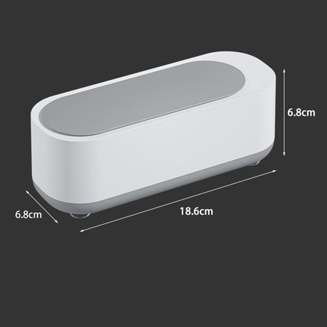 Nettoyeur à ultrasons portable petit, vibration haute fréquence, nettoyage automatique polyvalent pour bijoux, lunettes, matériau PP, usage domestique (1/5)