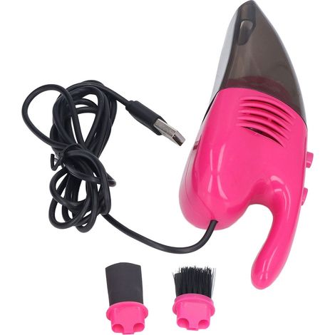Aspirateur clavier, aspirateur portatif USB à forte aspiration, portable, économe en énergie, polyvalent, nettoyage rapide, mini aspirateur, rose (1/5)