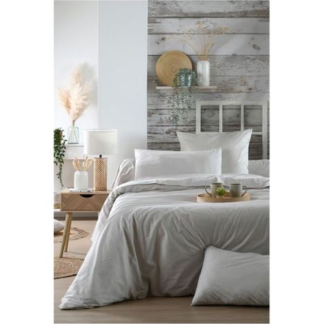 1 Taie d'oreiller percale de coton uni 63 x 63 cm Elysee lin (1/3)