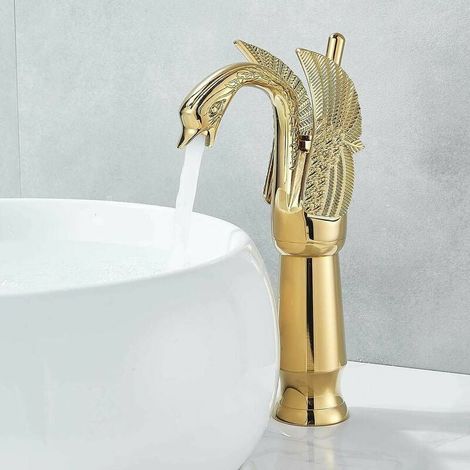 1 Mitigeur lavabo, laiton massif, finition chromée, montage sur plancher, salle de bain (1/3)