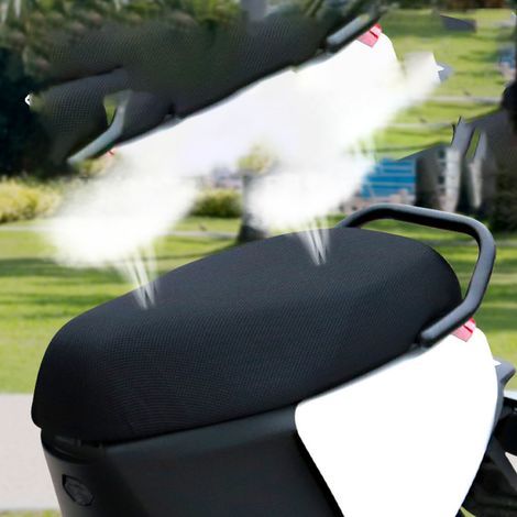 Motorradsitzbezug aus atmungsaktivem Netzgewebe, rutschfest, komfortables Sitzkissen, verschleißfester Schutz, Universalgröße (1/5)