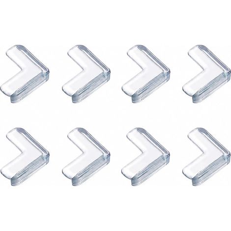 Juego de 8 protectores de esquinas transparentes para muebles - Silicona autoadhesiva - Protectores de esquinas para bebés - Protege al bebé de las esquinas afiladas - Protectores de esquinas transpar (1/2)