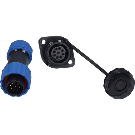 Connecteur étanche à bride SP16 pour l'aviation, IP68, joints bout à bout mâle et femelle, 9 conducteurs (250 V 5 A) (1/5)