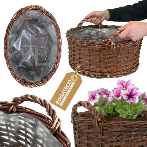 Jardinière Osier Bogateco Ovale 50x40x16 cm Naturel (1/5)