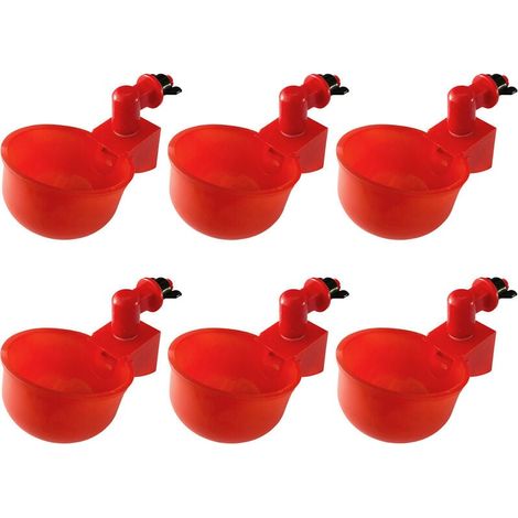 Abreuvoir Automatique Pour Volailles - Bol À Eau À Bec - Diamètre 7,6 Cm - En Plastique Et Acier Inoxydable - Pour Poules Canards Oiseaux - Lot De 6 Pièces (1/5)