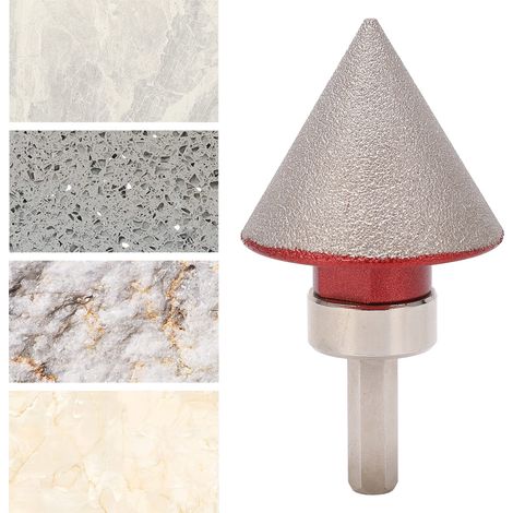 Diamant-Reibbohrer für Winkelschleifer, 48-mm-Gewinde, für Granit, Marmor, Fliesen und Glas. 60°-Kegel-Anfaswerkzeug mit Adapter, metrisches M14-Gewinde. (1/5)