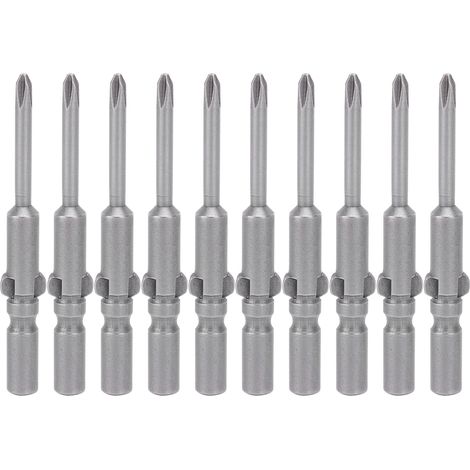 10 Pièces Embouts de Tournevis Électrique Acier Allié Trempé Magnétique 3mm Tête Cruciforme (1/5)