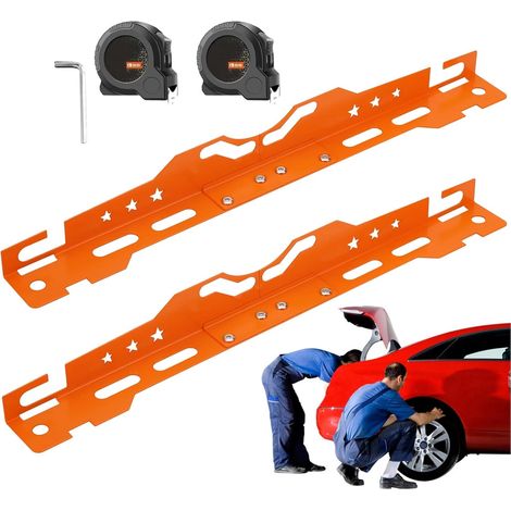 2x Plaques De Parallélisme, Acier Allié, Réglable, Ruban Métrique, Pour Garage Domestique Et Poids Lourds (1/5)