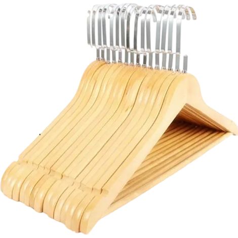 Cintre en bois massif antidérapant, cintre d'hôtel en bois sans couture, pince à pantalon, support à vêtements, cintre rétro pour vêtements d'enfants (1/5)