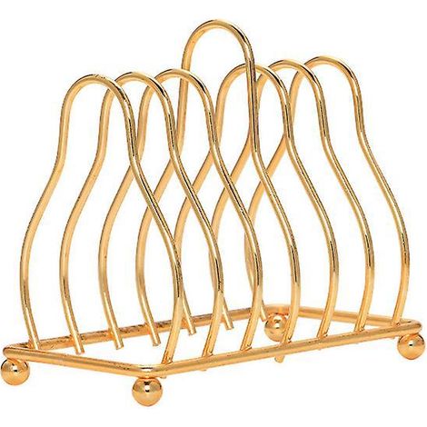 Toaster Rack With Ball Feet And Ring Handle, Small Dish Rack Organizer Drain Rack Triangle Shelf (gold) (1/5)