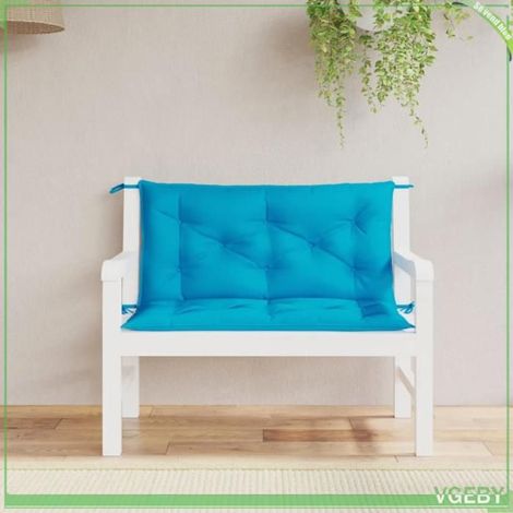 361663 Coussins de banc de jardin lot de 2 bleu clair tissu Oxford (1/5)