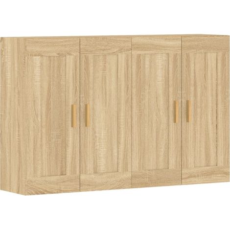 vidaXL Wall Mounted Cabinets 2 pcs Sonoma Oak Engineered Wood (1/5)