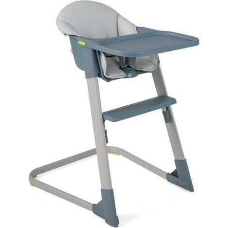 Children's High Chair, Adjustable Tray & Footrest, Grey (1/5)