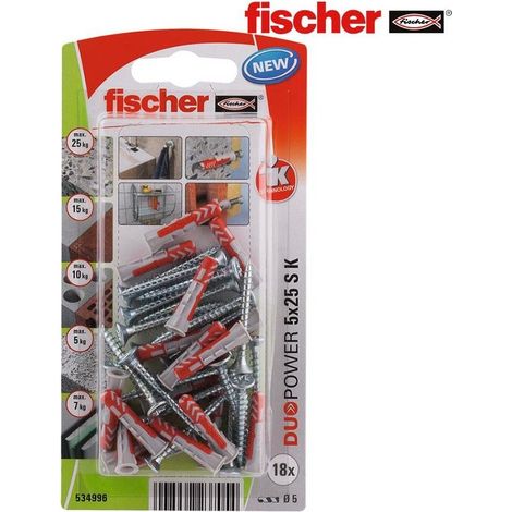 FISCHER DuoPower Spine con Viti Ø5x25mm - Blister 18 unità 534996
